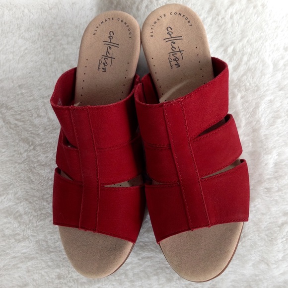 NWOT Clarks Nubuck Leather Valarie Slide Sandals - Picture 4 of 10